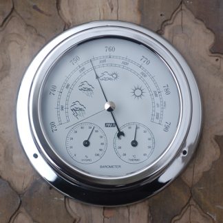 Chrome Barometer with Temperature and Hydration