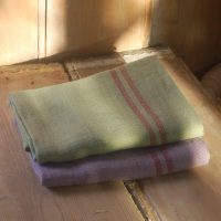 Washed French linen tea towel