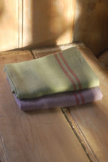 100% French Linen Tea Towel - Set 2-Lichen main image 1