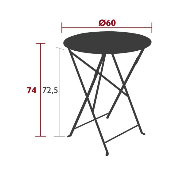 Floréal table 60 cm diameter dimensions