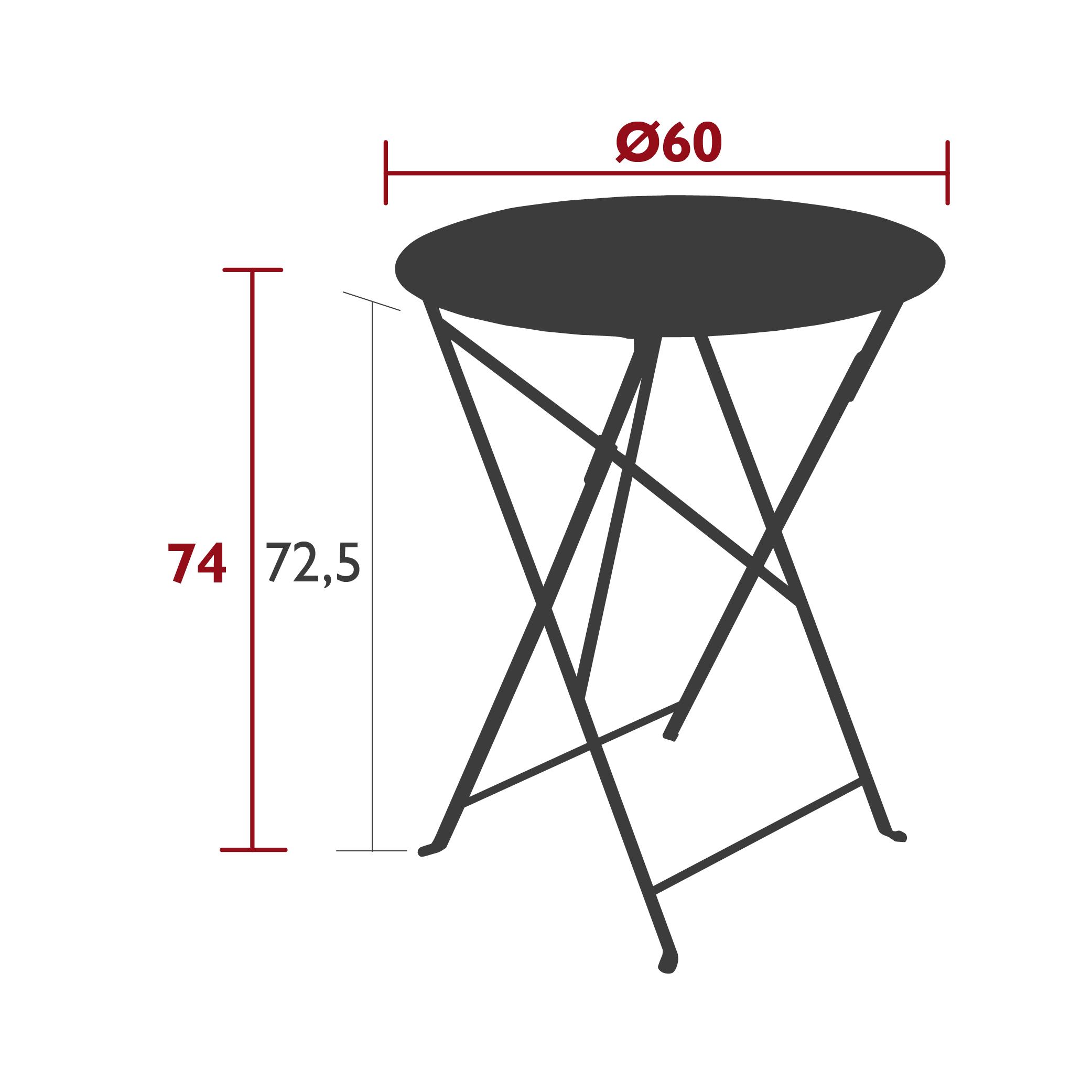 Floréal table 60 cm diameter dimensions