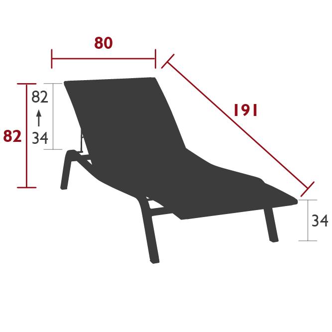 Alizé sun lounger dimensions