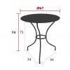 Opera+ 67 cm table, dimensions