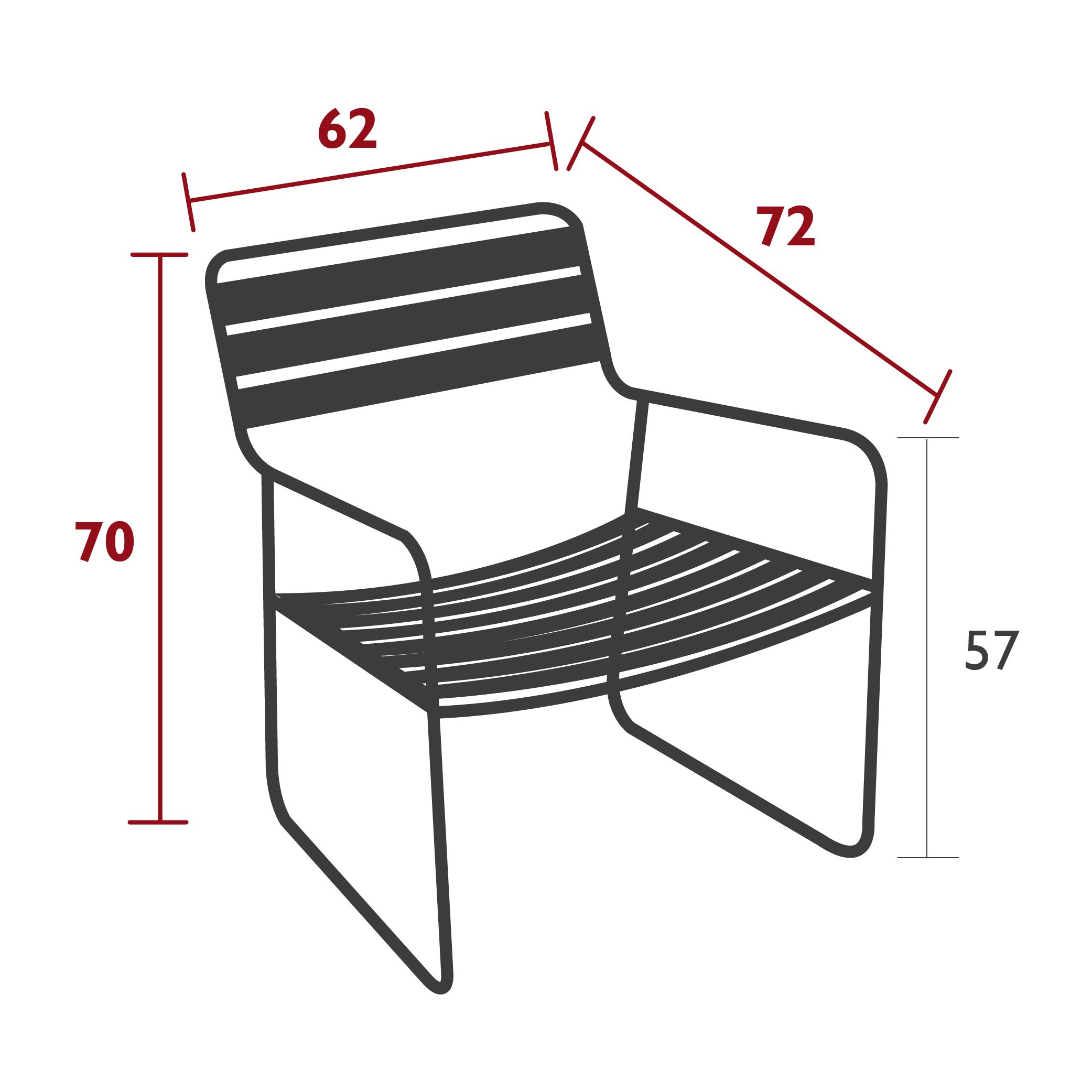Surprising low armchair, dimensions