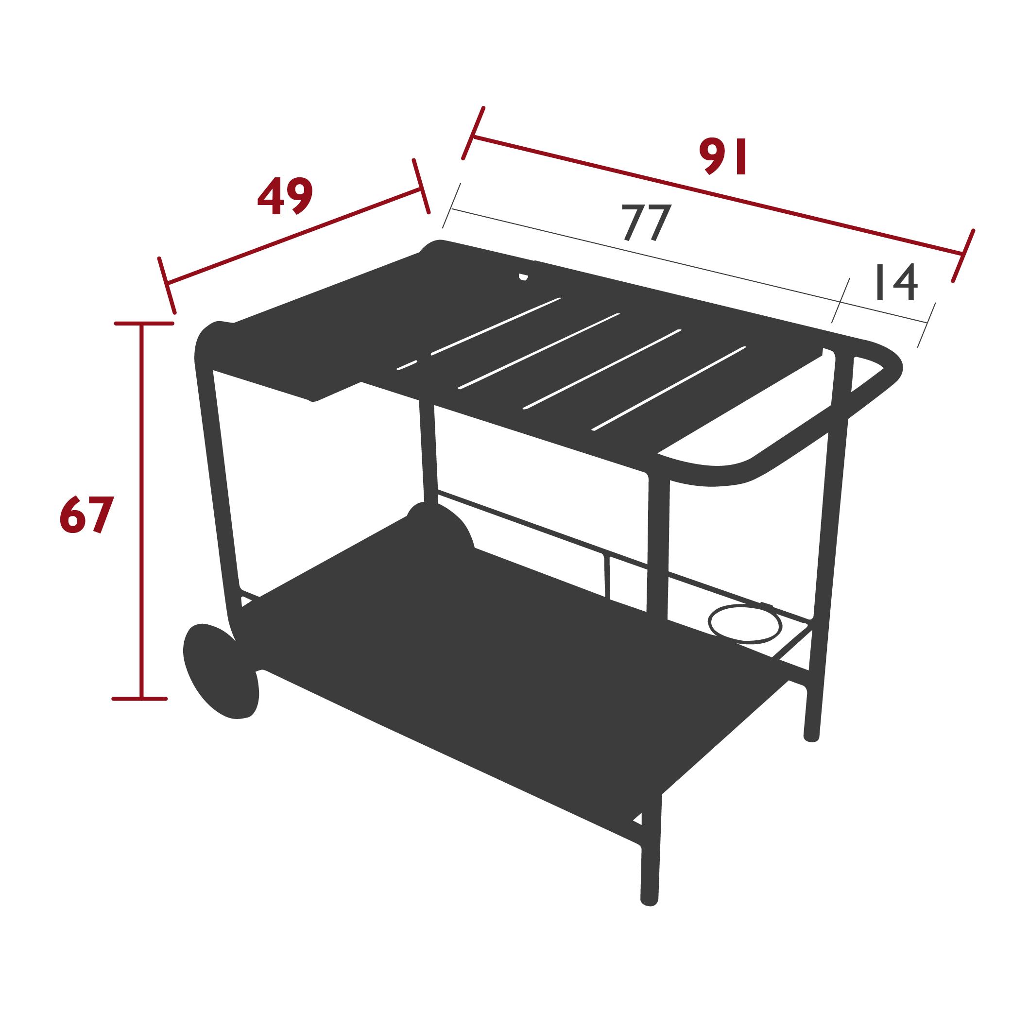 Luxembourg side table bar dimensions