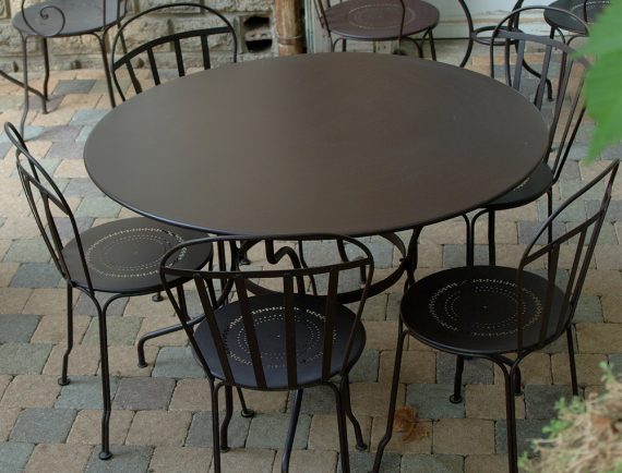 Louvre chairs and Opera table in Russet