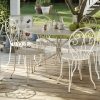 Montmartre table table, chairs, armchairs and portable bar, in Cotton White & Nutmeg