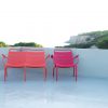 Luxembourg low armchair in Pink Praline and Luxembourg low armchair duo in Capucine