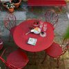 Montmartretable 96 cm, chairs, armchairs, portable bar and Louisiane bench, all in Chili