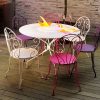 Montmartre table table, chairs, armchairs and portable bar, in Cotton White, Aubergine & Fuchsia