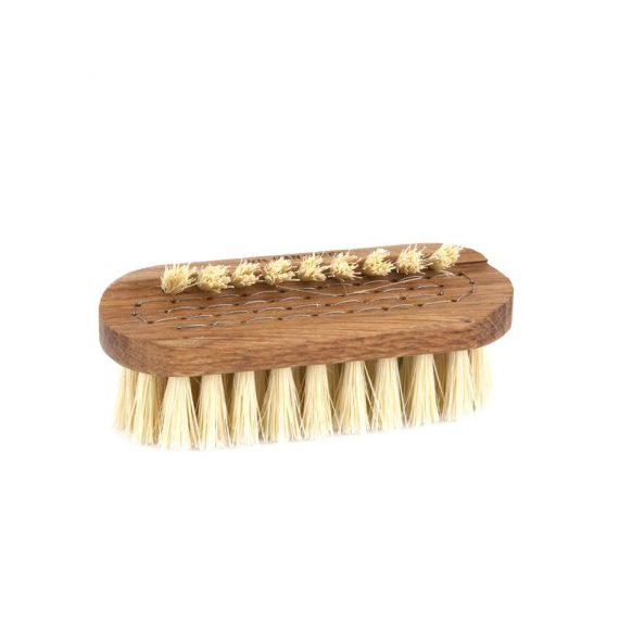 Nail brush; oil treated oak, tampico fibre