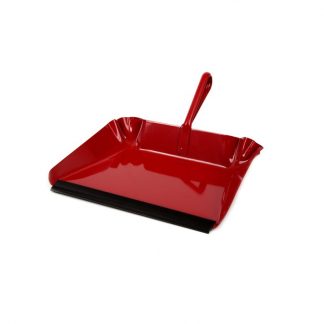 Red metal dust pan