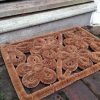 Rectangular floral doormat