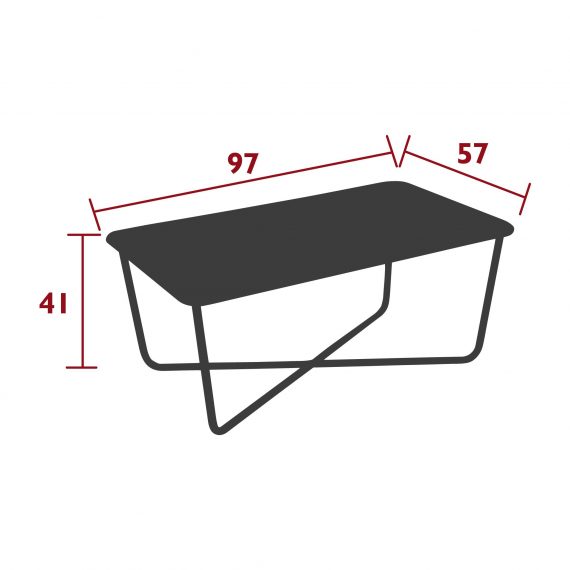 Croisette low table, dimensions