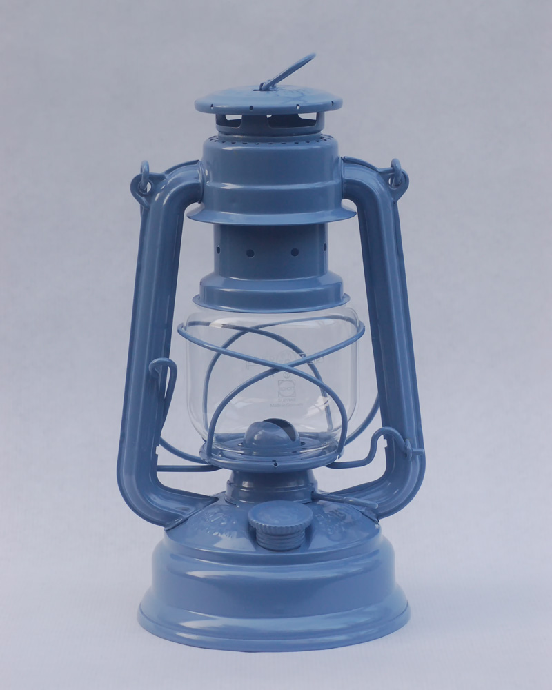 Feuerhand hurricane lantern in Breton Blue