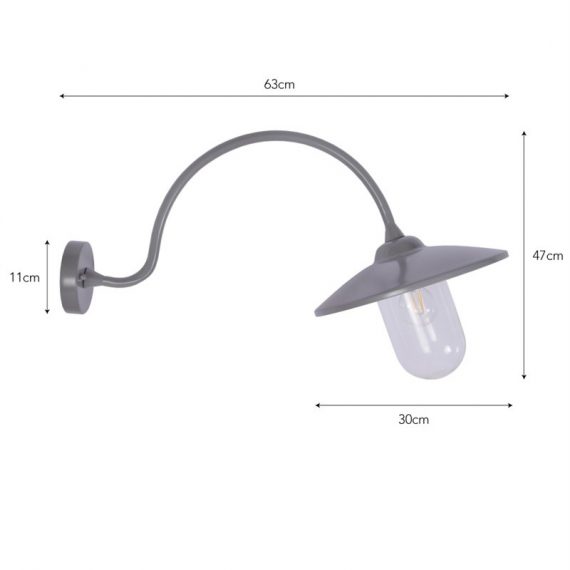 Arched swan neck lamp in Charcoal