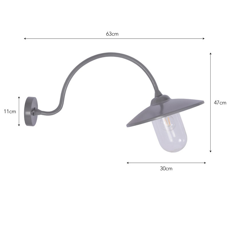 Arched swan neck lamp in Charcoal Arched swan neck lamp in Charcoal