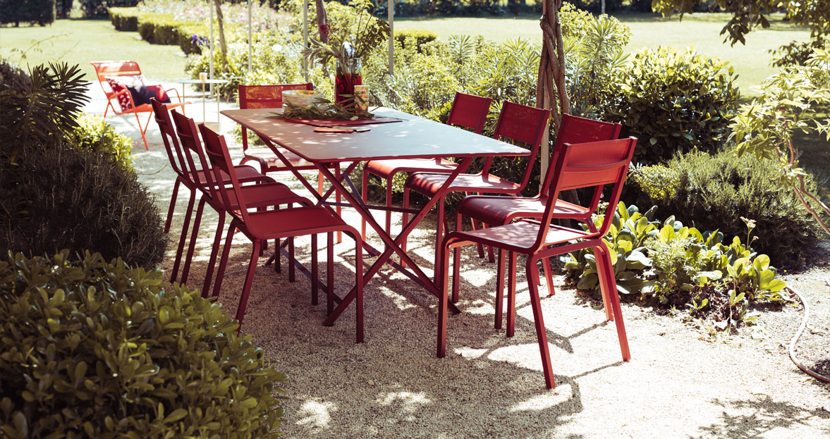 Cargo rectangular table with Oléron chairs