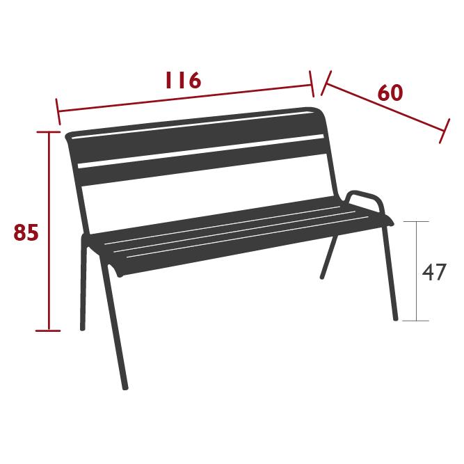Monceau bench dimensions Monceau bench dimensions