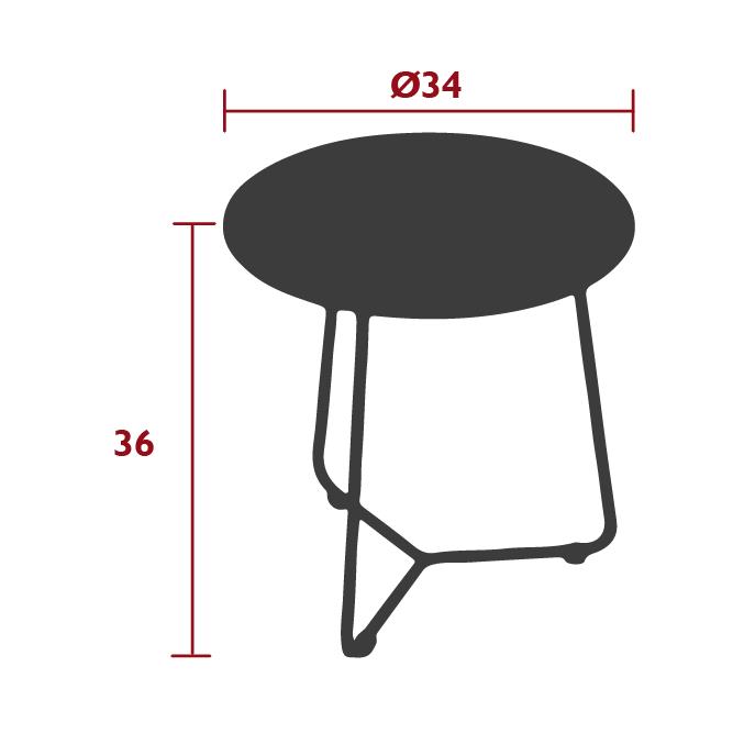 Cocotte side table / footstool, dimensions Cocotte side table / footstool, dimensions