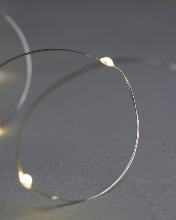 Tiny rice lights, battery powered, LED lights on silver wire from le ...
