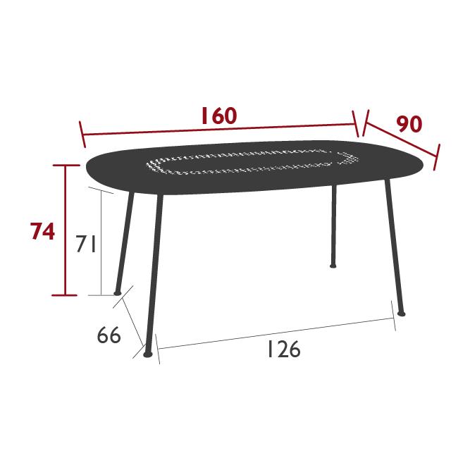 Lorette oval table dimensions Lorette oval table dimensions