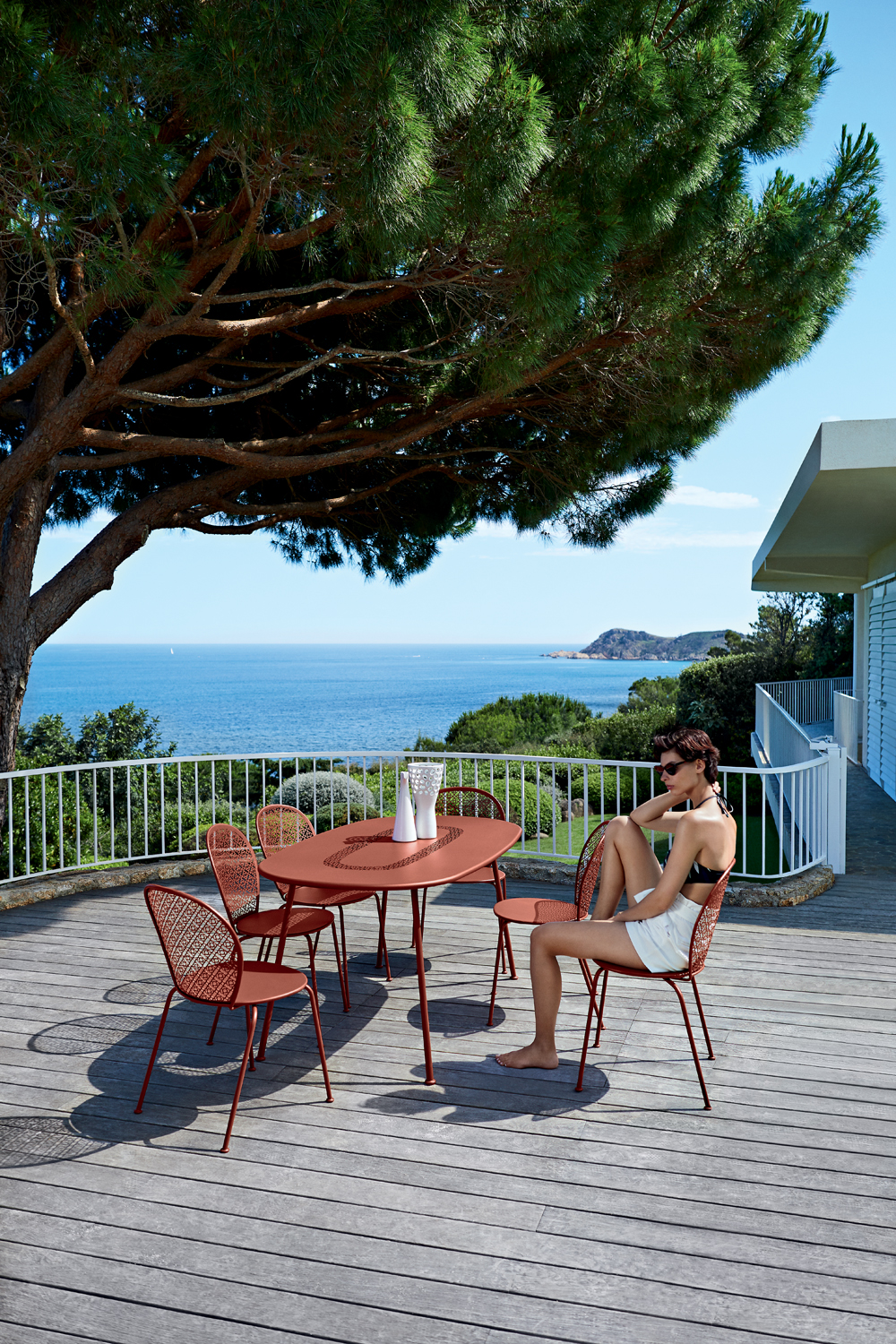 Lorette chairs and Lorette table in Red Ochre Lorette chairs and Lorette table in Red Ochre