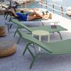 Alizé sunlounger in Cactus, Alizé side table in Willow Green