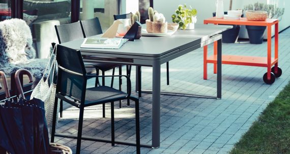 Biarritz table, Cadiz armchairs, Luxembourg drinks trolley