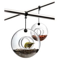 Round glass bird feeder