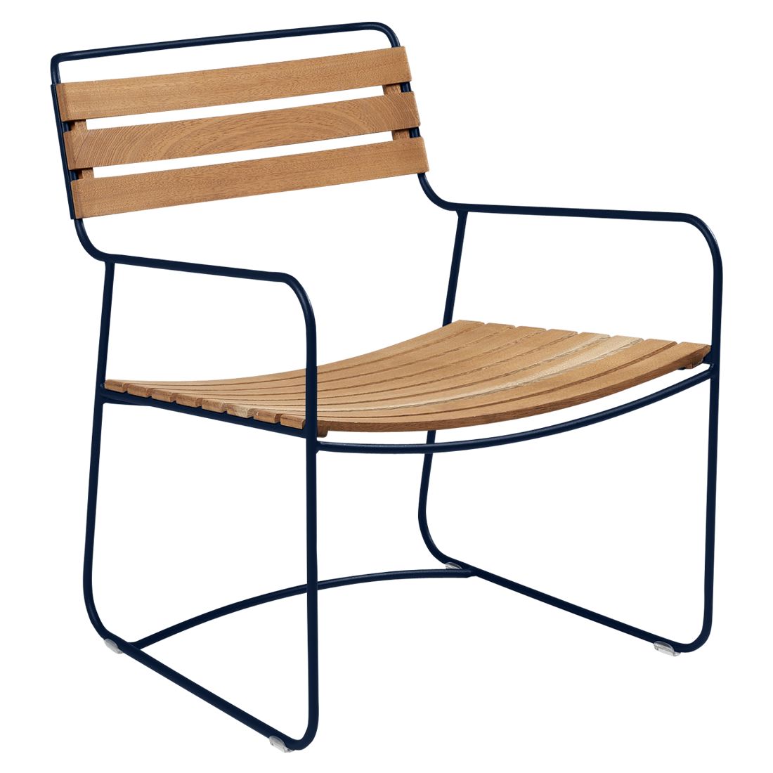 Surprising Teak low chair in Deep Blue