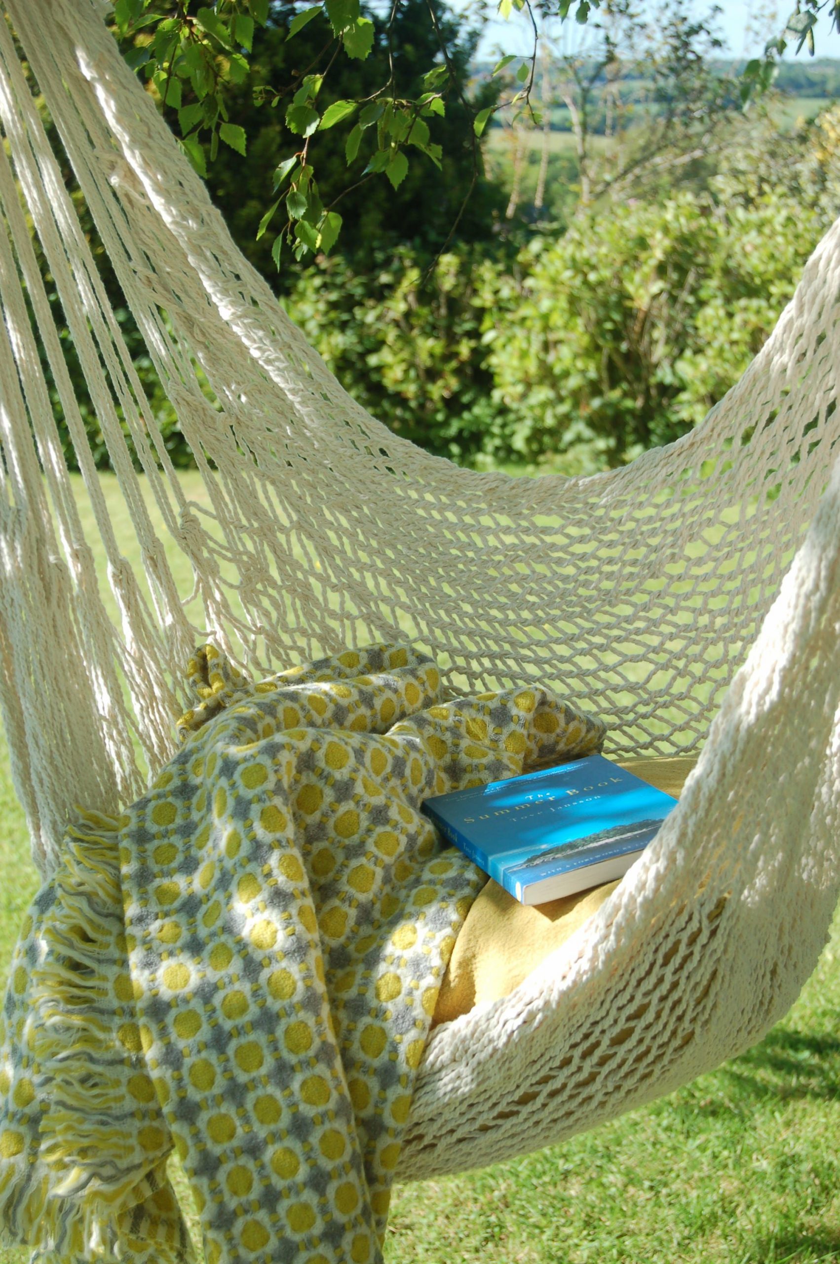 Woven cotton hanging chair