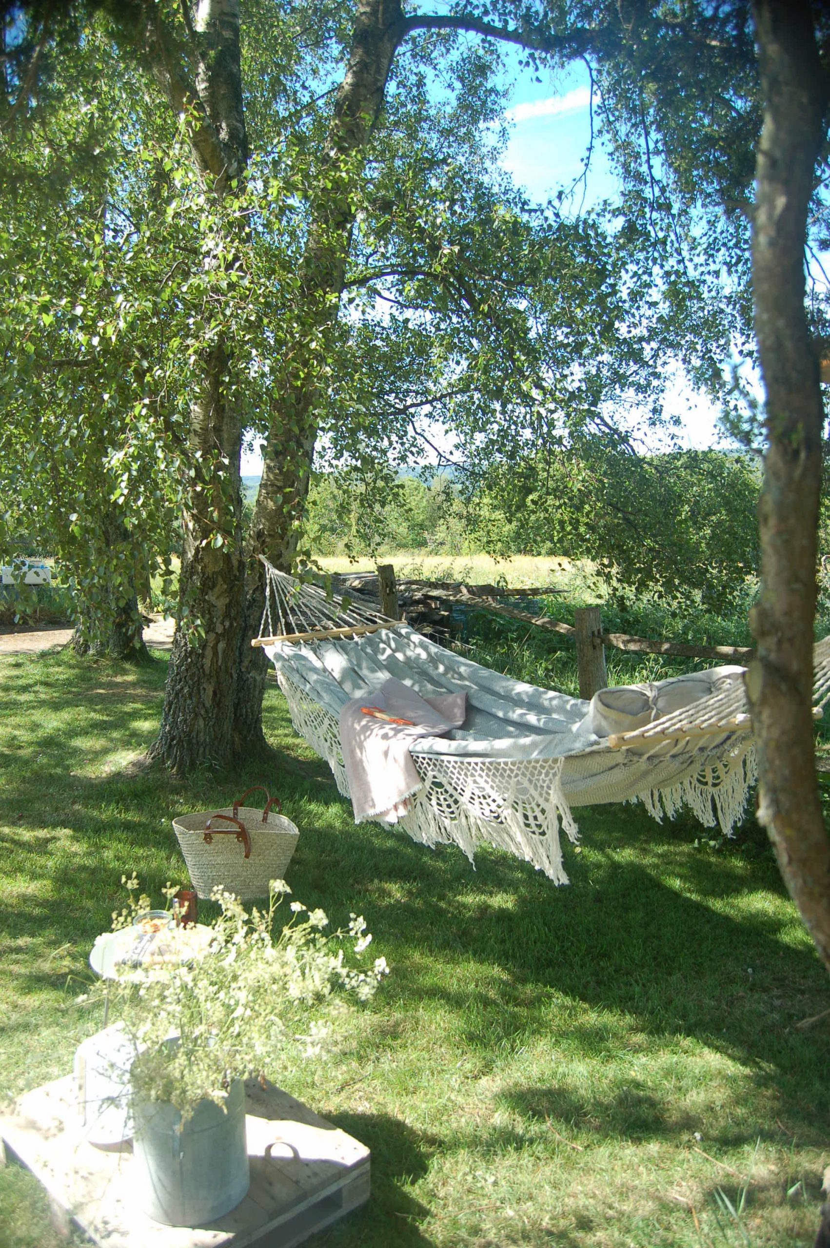 Cotton and denim hammock