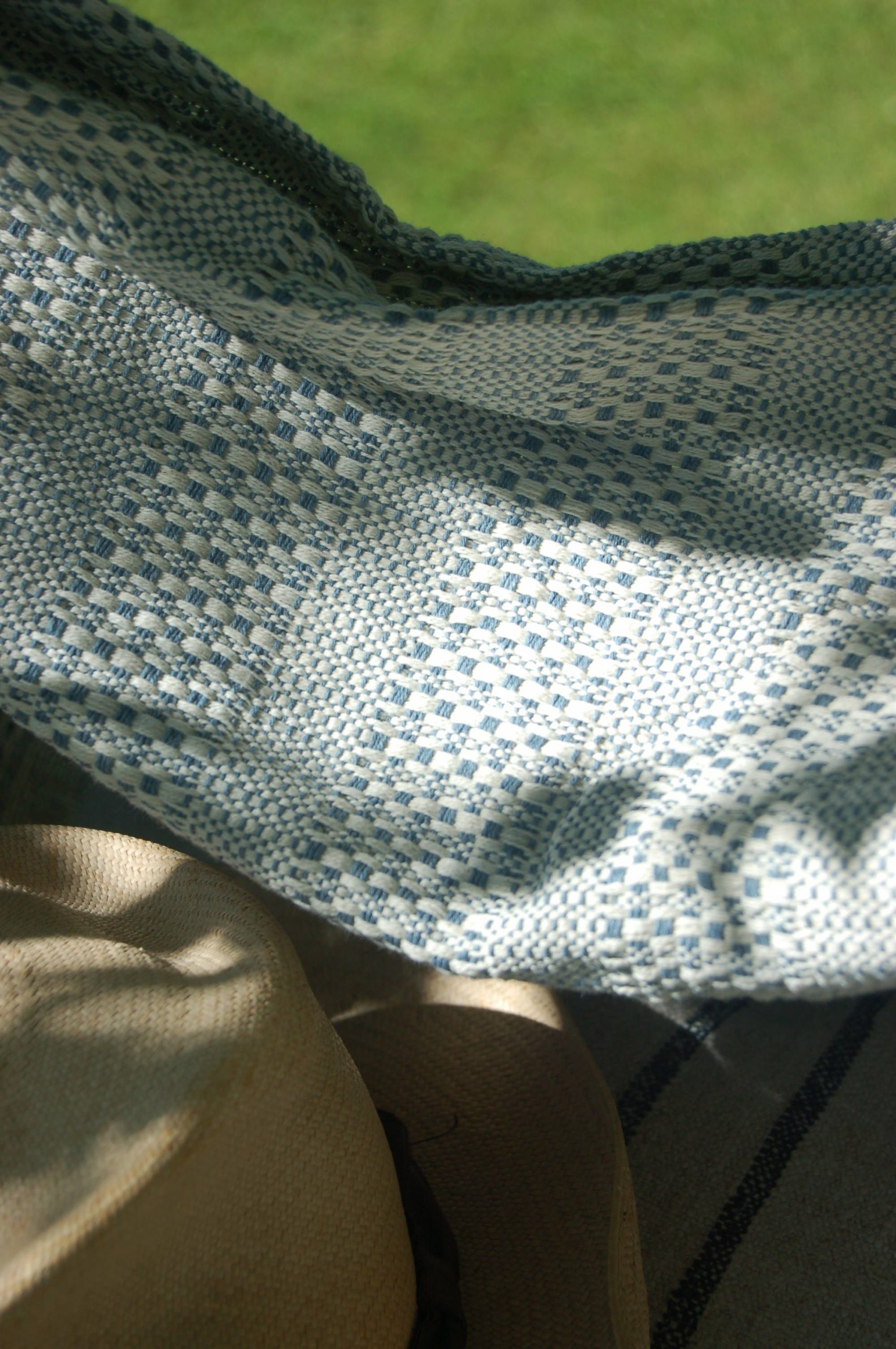 Cotton and denim hanging chair