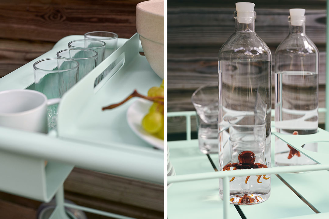 Luxembourg drinks trolley in Ice Mint