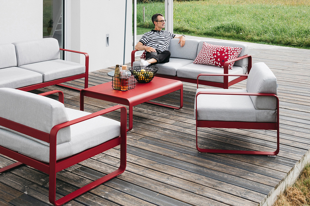 Bellevie sofa, armchair, low table