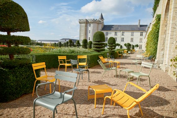 Luxembourg chair, low armchair and foot rest in Honey, Willow Green and Cactus