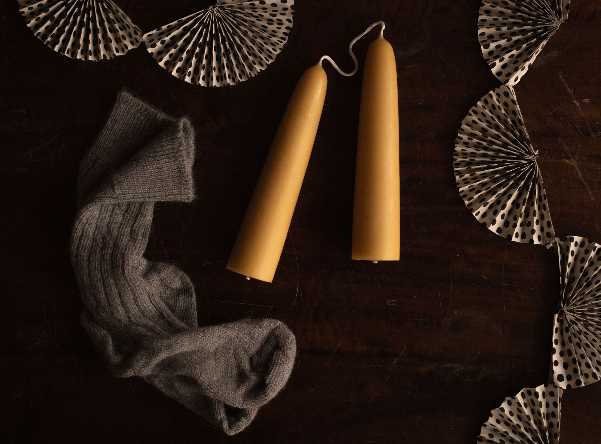 Giant hand-dipped beeswax candle