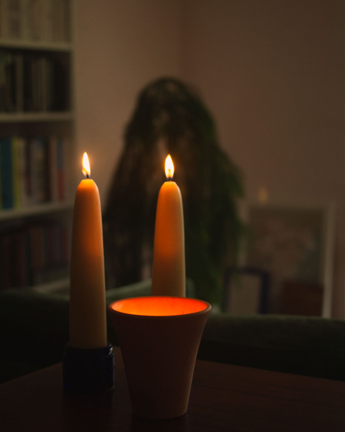 Standard dinner hand-dipped beeswax candle