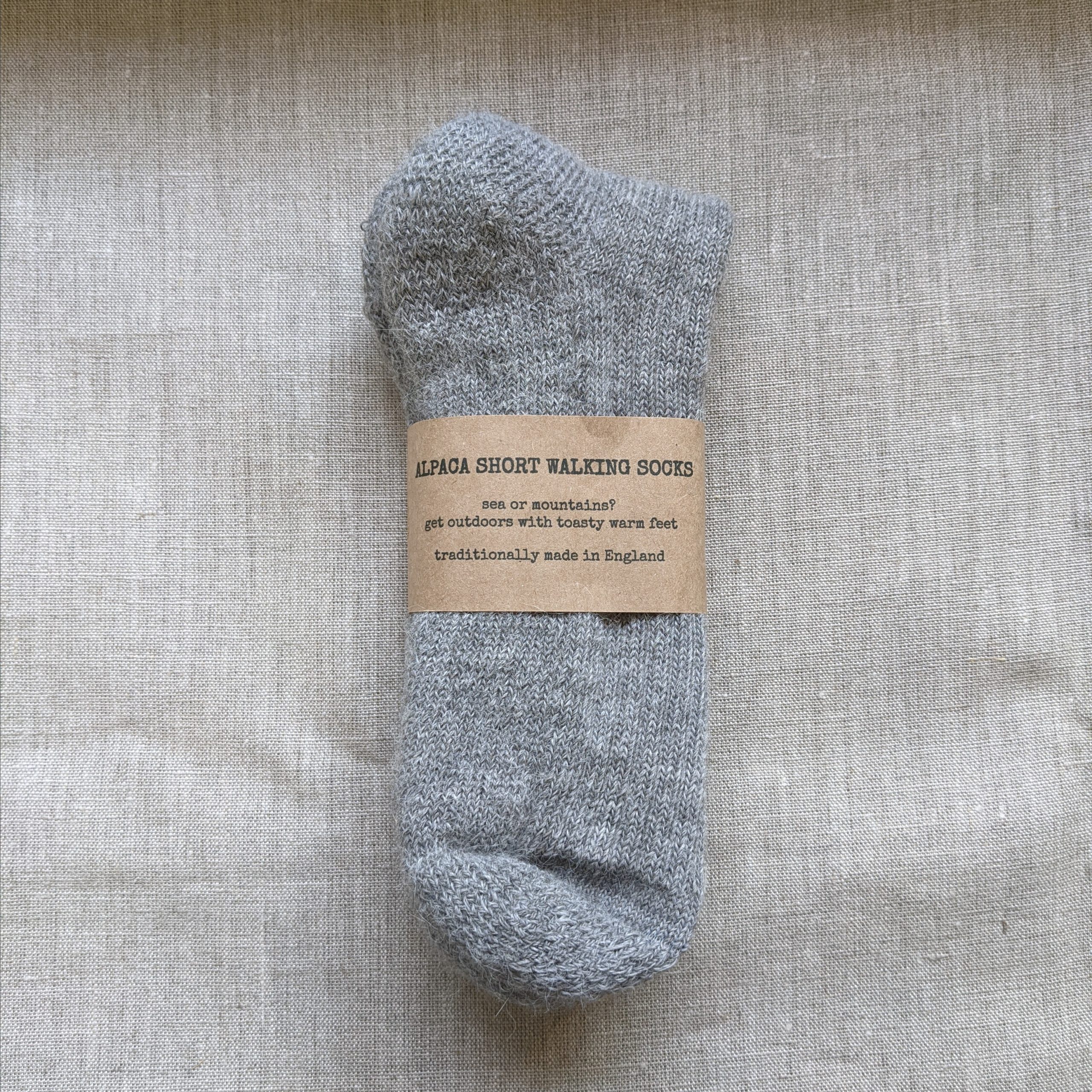 Alpaca wool walking socks in Grey
