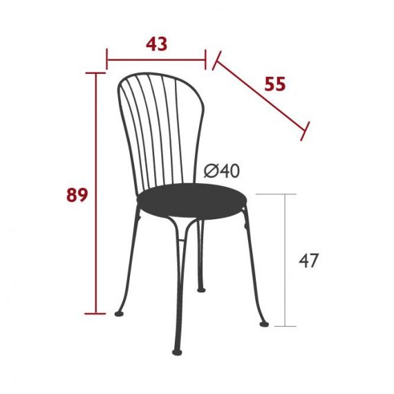 Opera+ chair, dimensions