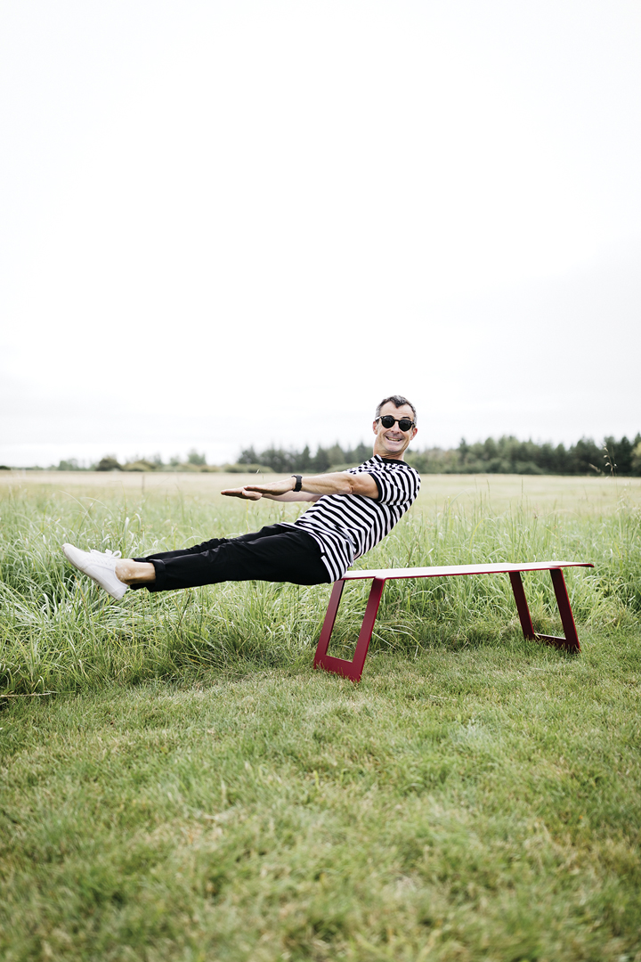 Origami bench in Chili Origami bench in Chili