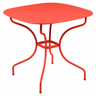 Opéra+ rounded square table, 82 cm by 82 cm, in Capucine