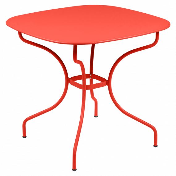 Opéra+ rounded square table, 82 cm by 82 cm, in Capucine