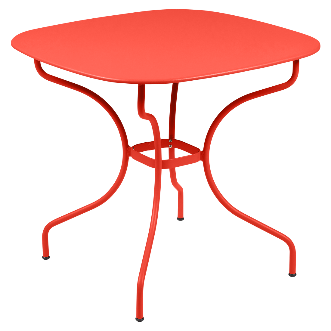 Opéra+ rounded square table, 82 cm by 82 cm, in Capucine