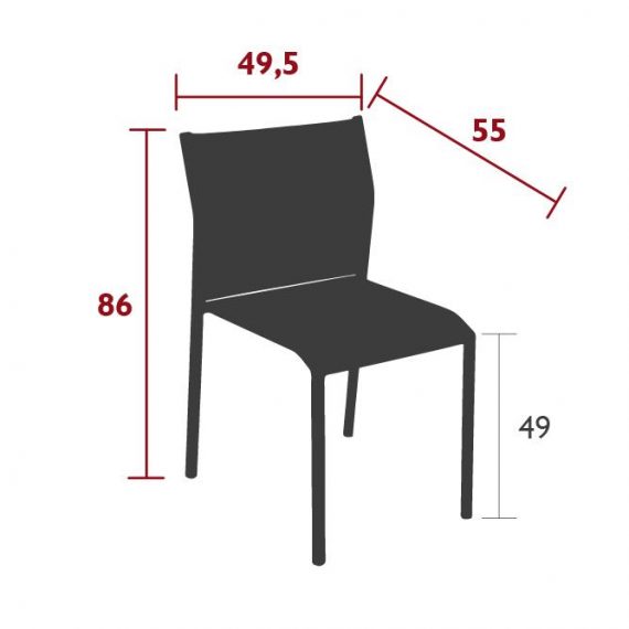 Cadiz chair, dimensions