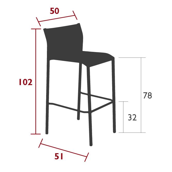 Cadiz bar chair, dimensions Cadiz bar chair, dimensions