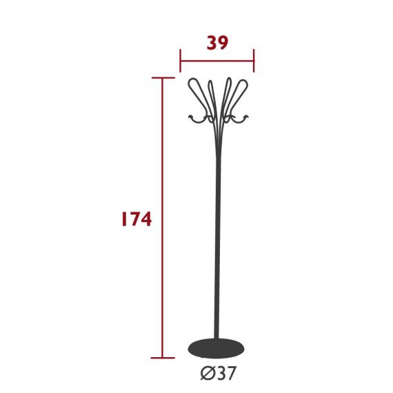 Accroche Coeurs hat and coat stand, dimensions