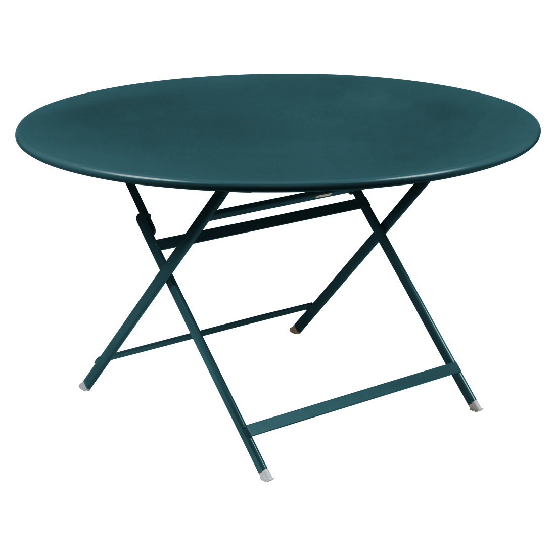 Caractère rectangular table 128 cm diameter in Acapulco Blue