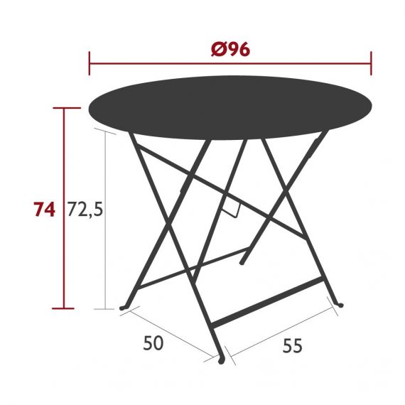 Bistro table 96 cm dimensions